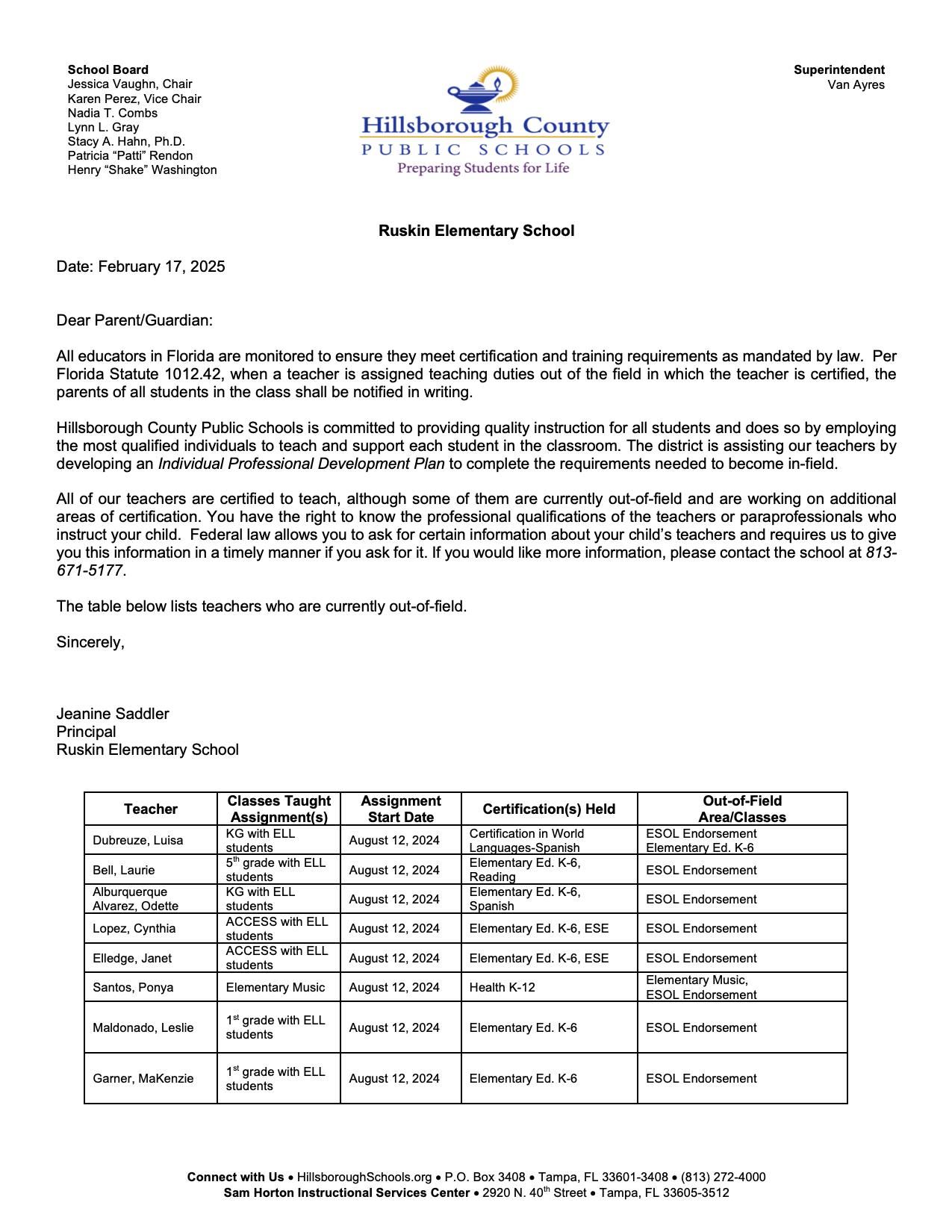 teachers out of field page 1